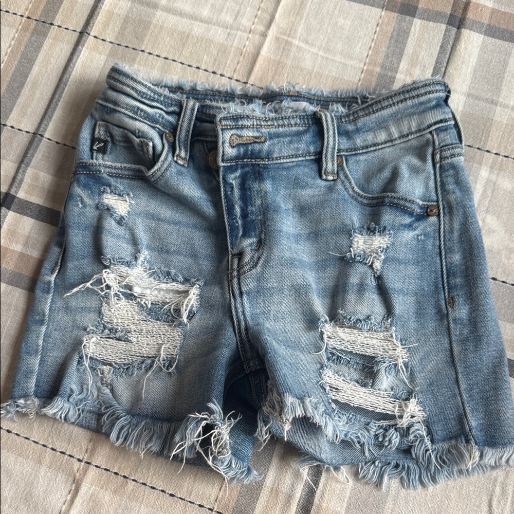 KanCan Light Blue Distressed Jean Shorts